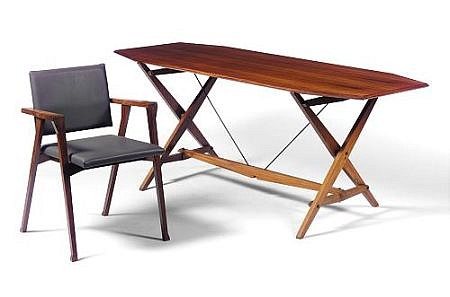 Franco Albini, TL 2 Desk and Luisa Chair
1951, palisander, metal, grey leather