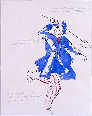 Eleanor Antin, Uncle Sam Costume for a Ballet
1976, tempera on paper