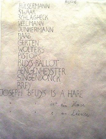 Joseph Beuys, Clan (Joseph Beuys is a Hare)
1977, pencil on paper