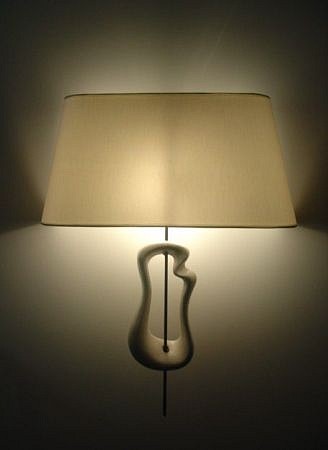 Georges Jouve, Ceramic wall sconces with a 'Lyre' shape (2)
France, c. 1960s, ceramic