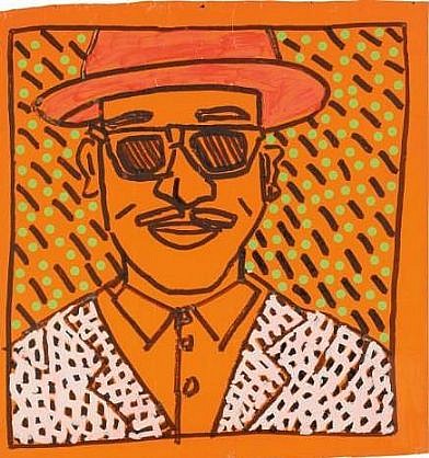 Keith Haring, Portrait of Fred Brathwaite (Fab 5 Freddy)
1958-1990, gouache, marker and stickers on colored paper