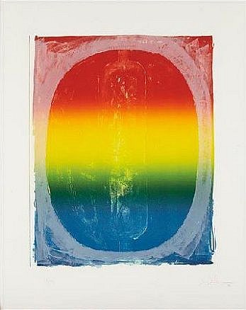 Jasper Johns, Figure 0, from Color Numerals Series
1969, Lithograph in colors, on Arjomari paper, with full margins