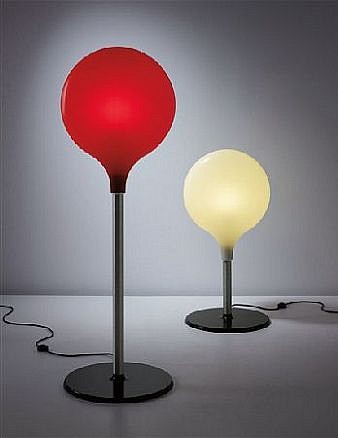 Marc Newson, Two early "Diode Lamps"
c. 2003, Corian shades, brushed tubular steel, painted metal.