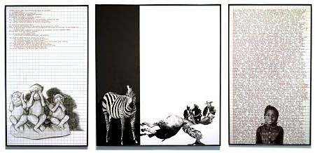 Adrian Piper, Decide Who You Are #1: Skinned Alive
1992, photo-text collage: silkscreened photographs, graph paper, drawing, text