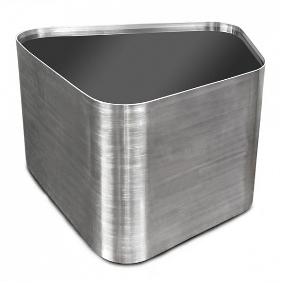 Jonathan Adler, Pierre Side Table
2014, brushed stainless steel with black glass top