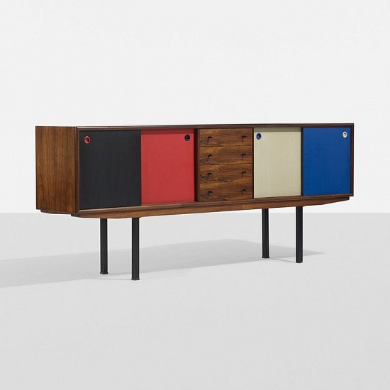 Arne Vodder, Cabinet
Denmark, c. 1960, rosewood, lacquered wood, enameled steel